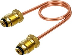 15 Inch High flow Copper Propane Gas Pigtail POL x POL 7/8″ HEX