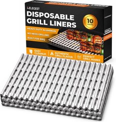 Heavy-Duty Disposable Aluminum Grill Liners – 10 Pack for Mess-Free BBQ