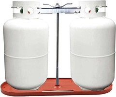 Dual Propane Tank Rack – Secure Heavy-Duty Mounting for RV & Travel Trailers