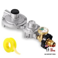 2 Stage Propane with POL & Gauge, 100 lb Propane RV Propane 3/8″ NPT Regulator