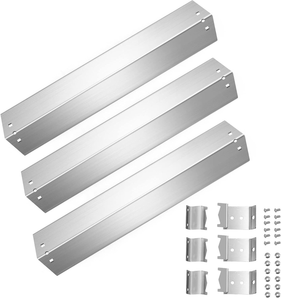3 Pack Heat Plates For Chargriller King Griller Gas Grills Stainless Steel