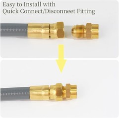 FeeT 1/2 inch Natural Gas Hose with Quick Connect Fittings, Natural Gas Hose fit