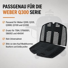 Cast Iron Grill Grate for Weber Q3200 Uniflasy 7646 7584 2 Pack