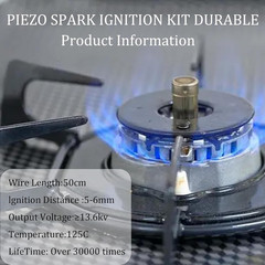 1Pc Universal Push Button Piezo Igniter Kit, Propane Gas Grill/Range/Heater Igni