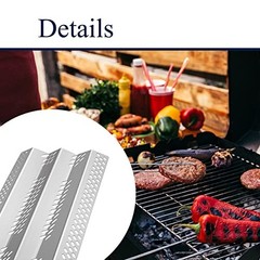 Grill Replacement Parts, 3 Pack Heat Plate Shield with 3 Pack Burner Gas