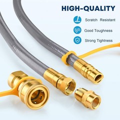 12FT 1/2″ ID Natural Gas Hose & Adapter – Ideal for Patio Heaters & Grills