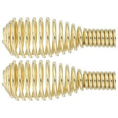 2Pcs Golden Stainless Steel Spring Handles Reusable Spiral Grill Stove Pulls