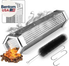 Pellet Smoker Tube 12-Inch: Stainless Steel Wood Pellets Smoke Tube for Hot or C