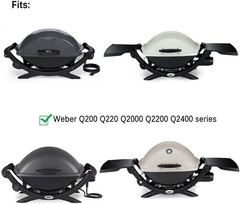Cast Iron Cooking Grid Grates 2-Pack 15.3″ for Weber Q200 Q220 Q2000 Q2200 Q2400