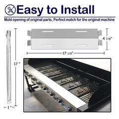 Gas Burner and Heat Plate Shield Stainless Steel Grill Parts for Members Mark…