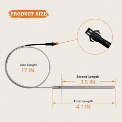 RTD Temp Probe Replacement for Pit Boss Smokers and Grills, RTD Meat Probe
