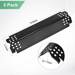 3-Pack Grill Heat Plates Parts for Nexgrill, 14.6″ Porcelain Steel Heat Tents…
