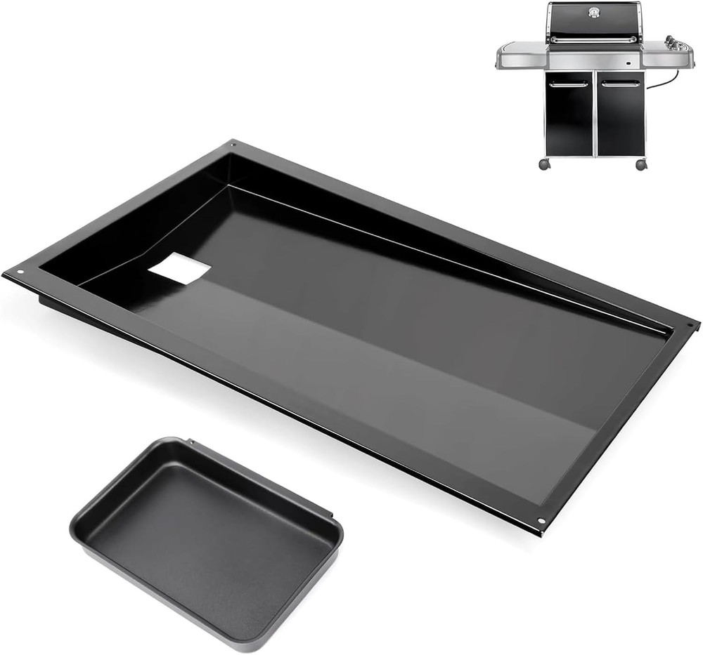 QuliMetal Grease Tray w/Catch Pan for Weber Genesis 300 Series Gas Grills…