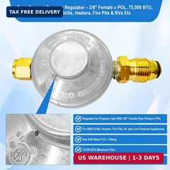 F276136 Propane Regulator-Low Pressure Propane Tank Regulator with POL & 3/8″ Fe