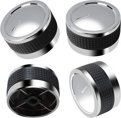4Pc Grill Control Knob Replacement Chrome Plated Plastic Fit Grill D-Shape Valve