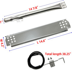 Parts DG262 Grill Burner 14 7/8″, Heat Plates 14.6″ X 4.2″, Igniter Kit Fits for