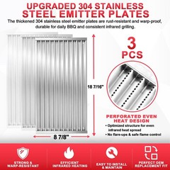 Stainless Steel Emitter Plates Replacement for Charbroil Tru-Infrared Grills – 3
