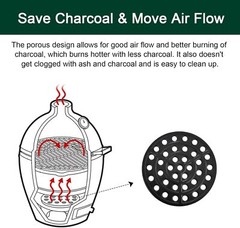 round Cast Iron Fire Grate, BBQ High Heat Charcoal Plate for Large Big Green Egg