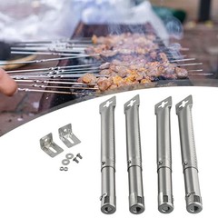 4PCS Adjustable Length Stainless Steel BBQ Grill Tubes for Grilling Needs