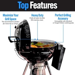 Elevated Cooking Grate for Weber Grills – Heavy Duty Stainless Steel, Extra Gril
