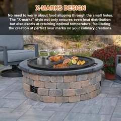 Foldable X‑Marks Heavy‑Duty Steel Round Fire Pit Grate, 30‑Inch