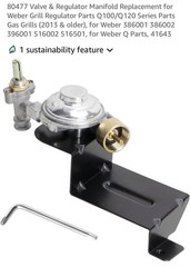 80477 Gas Grill Valve Regulator For Weber Grill Q100/Q120 (2013 and Older)