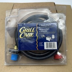 New Grill Care Adaptor Hose Black for TableTop Gas Propane Grill 4′ Foot