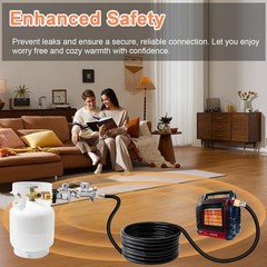 Hiorucet 24 FT F273684 Propane Hose with Regulator 24FT Hose, Black