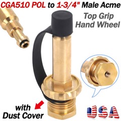 Male POL to 1-3/4″ Acme Top Grip Hand Wheel Fill Filler Coupling Adapter – Brass