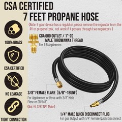 7 Feet Propane Quick Connect Hose for RV to Gas Grill