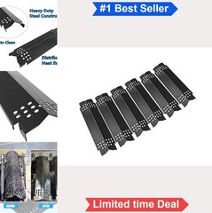 Grill Heat Plates Porcelain Steel 14.6 Inch Set of 6 Replacement for Gas