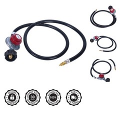 4FT Black LPG Hose & Adjustable Propane Regulator for Cooking Adventures