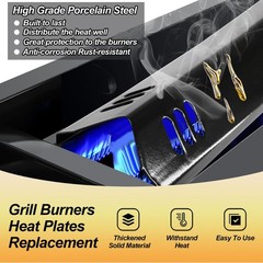 Grill Replacement Parts for Outdoor Gourmet 4 Burner Gasgrill, Heat Plates Sh