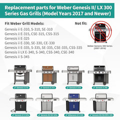 9MM 18 7/8 Stainless Steel Grill Grates for Weber Genesis II E-310 E-315 E-325