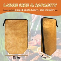BBQ Blanket for Resting Meat, Reusable Insulated Meat Resting Bag with Firepr…