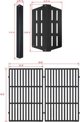 Genesis E310 Grill Replacement Parts 7621 Flavorizer Bars Parts 7524 Grill Grate