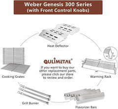 Grill Burners 3-Pack 304 SS for Weber Genesis 300 E310 E320 E330 S310 S320 S330