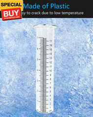 7″ Plastic Rain Gauge Replacement Tube, 8.25 x 2.25 x 1.75 inches Cold Resistanc