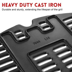 17″ x 12.7″ Cast Iron Grill Grates for Weber Q100 Q1200 Gas Grills – 2PCS Replac