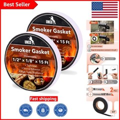 Custom-Fit Smoker Gasket Sealer, 15ft High Temp 2-Pack for Efficient Grilling