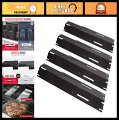 4 Pack Heavy Duty Grill Heat Plates, Adjustable 11.75″-21″, Porcelain Steel, Fla