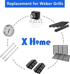 US 17.5″ Flavorizer Bars for Weber Genesis 300 Front Control E-310, 5-Pack
