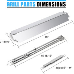 Grill Replacement Parts for Charbroil Heat Plates Burners Igniter BBQ Repair Kit