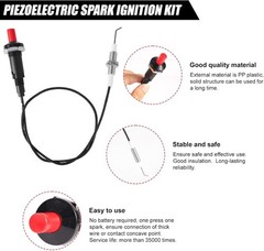 2pcs Piezo Igniter with Spark Ignition, Propane Push Button Threaded Electrode B