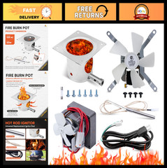 Complete Pellet Grill Parts Kit – Auger Motor, Induction Fan, Fire Pot, Igniter,