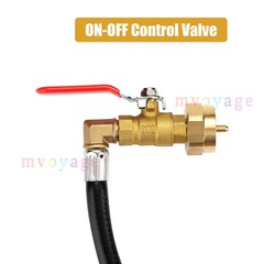 48 Inch Propane Refill Adapter Extension Hose with ON/Off Control Valve for 1 LB
