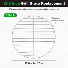 2 Pack Grill Grate Replacement, Steel Grill Grates for BBQ Parts [12.6 Inch]