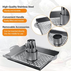 Upgraded Beer Can Chicken Holder for Grill Smoker Oven, Stainless Steel