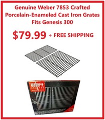 Weber 7853 Crafted Porcelain-Enameled Cast Iron Grates Fits Genesis 300
