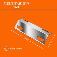 Tombili 15 3/8″ Heat Plates Shield for 3 Burner Ducane Affinity silvery white